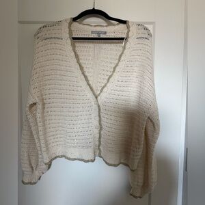 Oliver Bonas Ivory Metallic Cardi